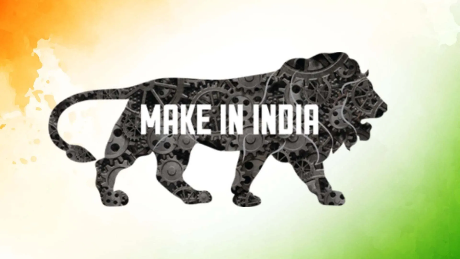 Make in India image showing the lion made from industrial gears